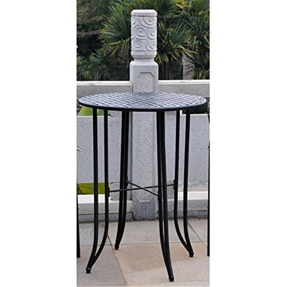 Round Accent Table Iron Bar Height Table Elegant Decor Living Room Side Table