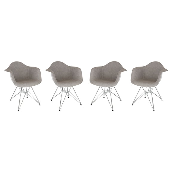 Eiffel Accent Chair Set of 4 - Modern Fabric Living Room Chairs - Stylish & Comfortable Seating