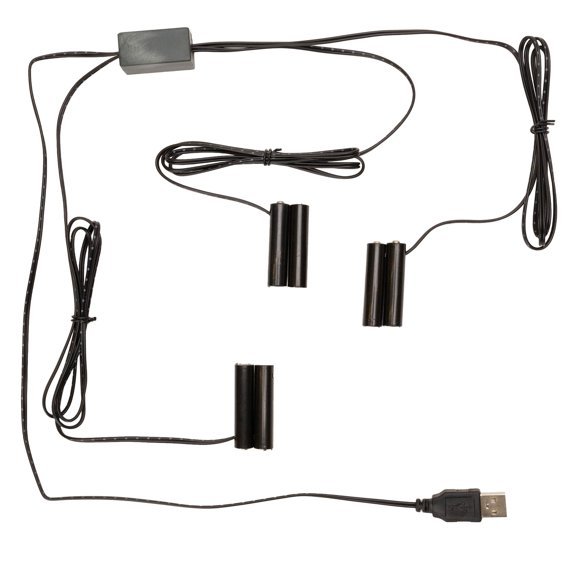 USB Battery Replacement 2 Pack - AA Battery Alternative with 3-to-1 Connector - No More Battery Changes