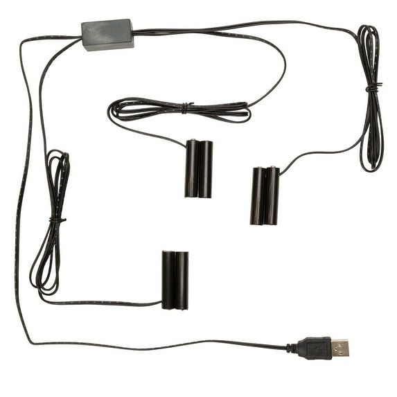 USB Battery Replacement 2 Pack - AA Battery Alternative with 3-to-1 Connector - No More Battery Changes