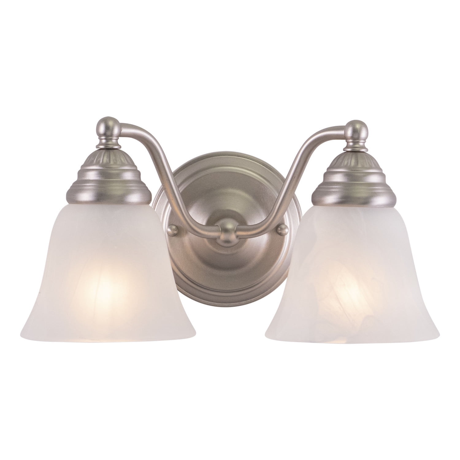 Maykoosh Nordic Haven 2 Light Brushed Nickel Bathroom Vanity Fixture
