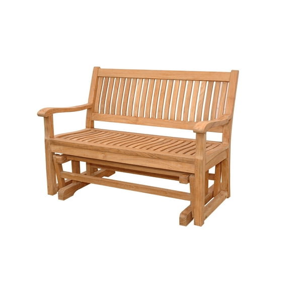 Teak Glider Bench - 4ft Outdoor Patio Furniture - Porch Swing - Deck Seating - Classic Design