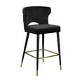 thumbnail image 1 of Maykoosh Old World Charm Contemporary Velvet Upholstered Counter Height Stool with Gold Tipped, Black Metal Legs, 22" W x 19" D x 38.5" H, Set of 2-Color:Pink, 1 of 7
