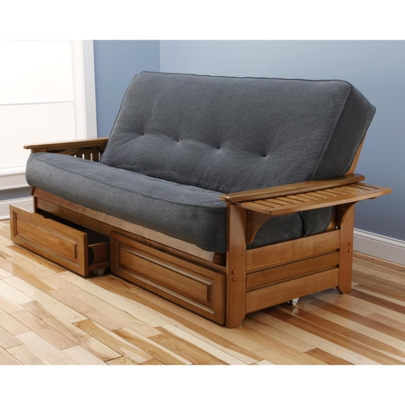 Maykoosh Old World Opulence Full Futon with Storage Drawer, Color:Barbados/Blue