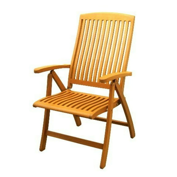 Folding Outdoor Armchairs - Patio Seating Set of 2 - Durable Wood Chairs