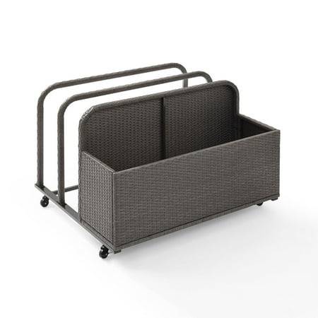 Outdoor Pool Float Storage Caddy - Wicker Rolling Caddy for Pool Toys & Accessories