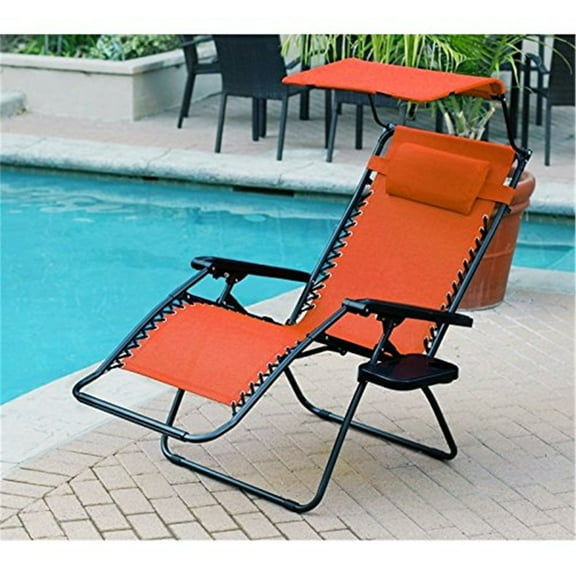 Oversized Zero Gravity Recliner Chair with Sunshade & Drink Tray - Home Lounger