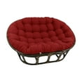 thumbnail image 1 of Maykoosh African Artistry Rattan Double Papasan Chair With Twill Cushion - Comfy Bohemian Style Chair With Rustic Rattan Frame In Walnut Finish-Color:Ruby Red, 1 of 4