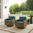 thumbnail image 1 of Outdoor Swivel Rocker Chair Set - 2 Navy Wicker Patio Chairs - Modern Design, 1 of 5