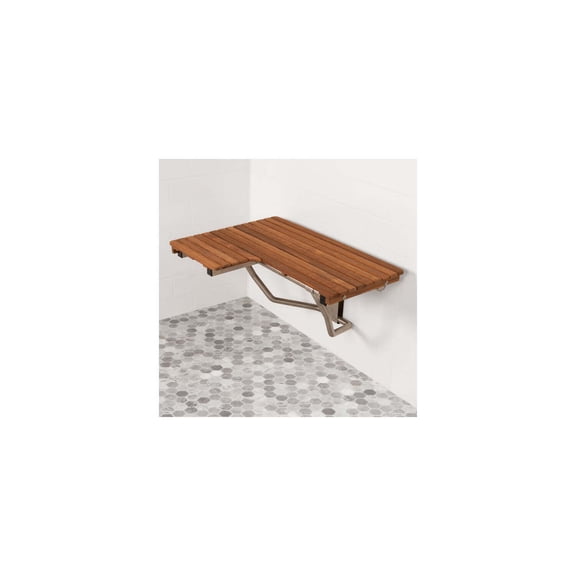 Wall Mount Bench - Stainless Steel Shower Seat - 34" Left Hand - Bath & Shower Accessibility