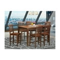 thumbnail image 1 of Height Table Set - Pub Table & Bar Stools - Asian Wood Design, 1 of 5