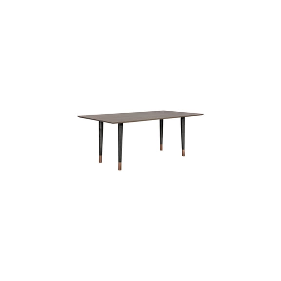 Rustic Oak Dining Table - Copper Leg Wood Table for 6 - Modern Design