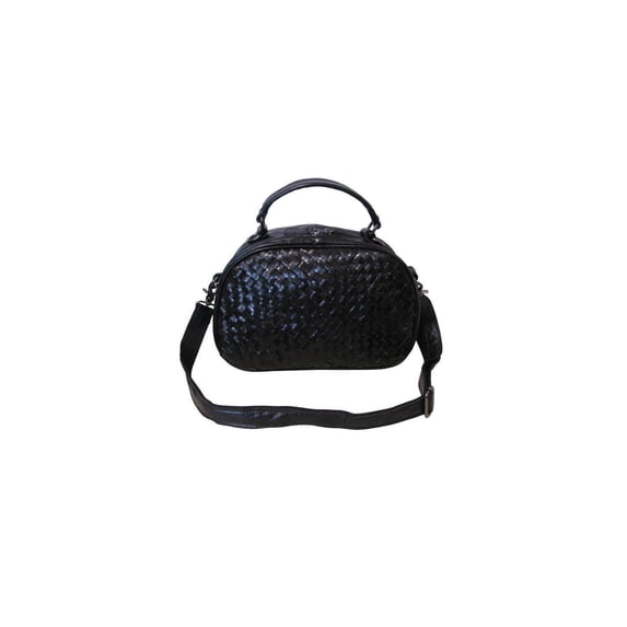 Handbag - Leather Woven Purse with Shoulder Strap & Coin Purse - 12.5 x 4 x 8
