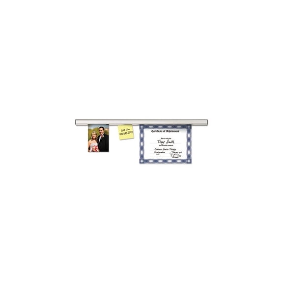 Grip-A-Strip Display Rail - Satin Silver - 4ft - Holds Thick Documents