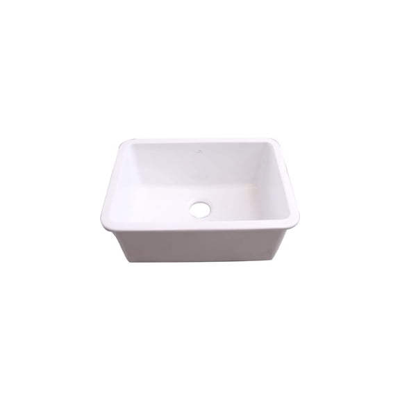 5 Inch Single Bowl Kitchen Sink - Fire Clay Construction - Modern Design - 26.5"