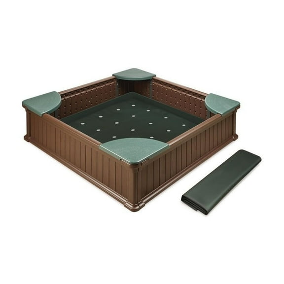 Sandbox Garden - 2-in-1 Play & Grow Space - Includes Cover - 48.5" x 48.5"