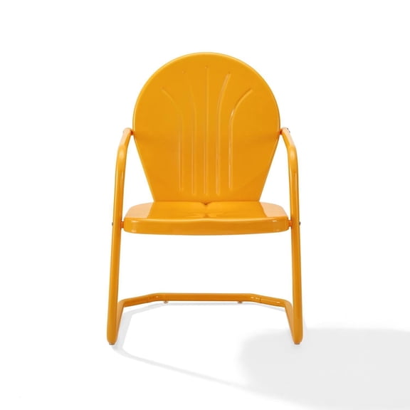Maykoosh Renaissance Romance Metal Outdoor Chair, Tangerine, 18.7"D x 22"W x 33.25"H, Easy Assembly, Sturdy Steel Construction, Modern Lawn or Patio/Porch Seating Armchair