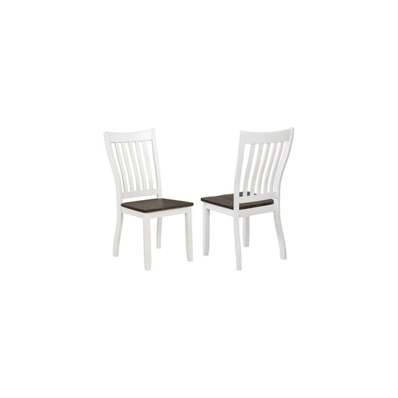 Maykoosh Renaissance Romance Slat Back Dining Chairs, Espresso and White (Set of 2), Ergonomic Contoured Seat with Classic Stick Back Design, Solid Asian Hardwood Construction