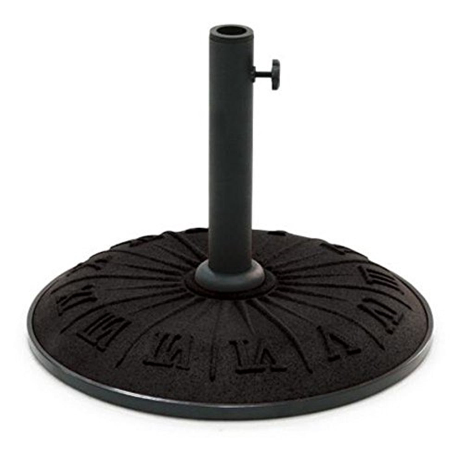 Umbrella Stand Outdoor Resin - Heavy Duty Patio Umbrella Base - Stylish Black Design - 18 Inch Base
