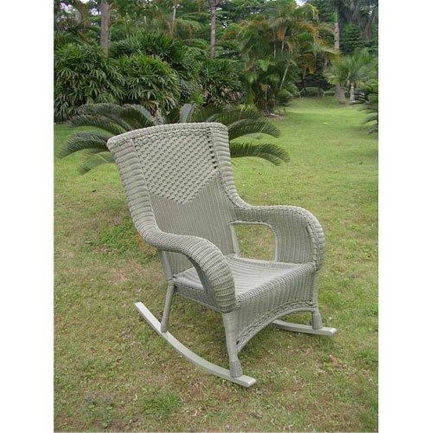 Outdoor Rocker Chair Resin Wicker Patio Rocking Chair Aluminum Frame ...