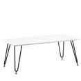 thumbnail image 1 of Retro Coffee Table Wood Top Iron Base Modern Living Room Center Table, 1 of 10