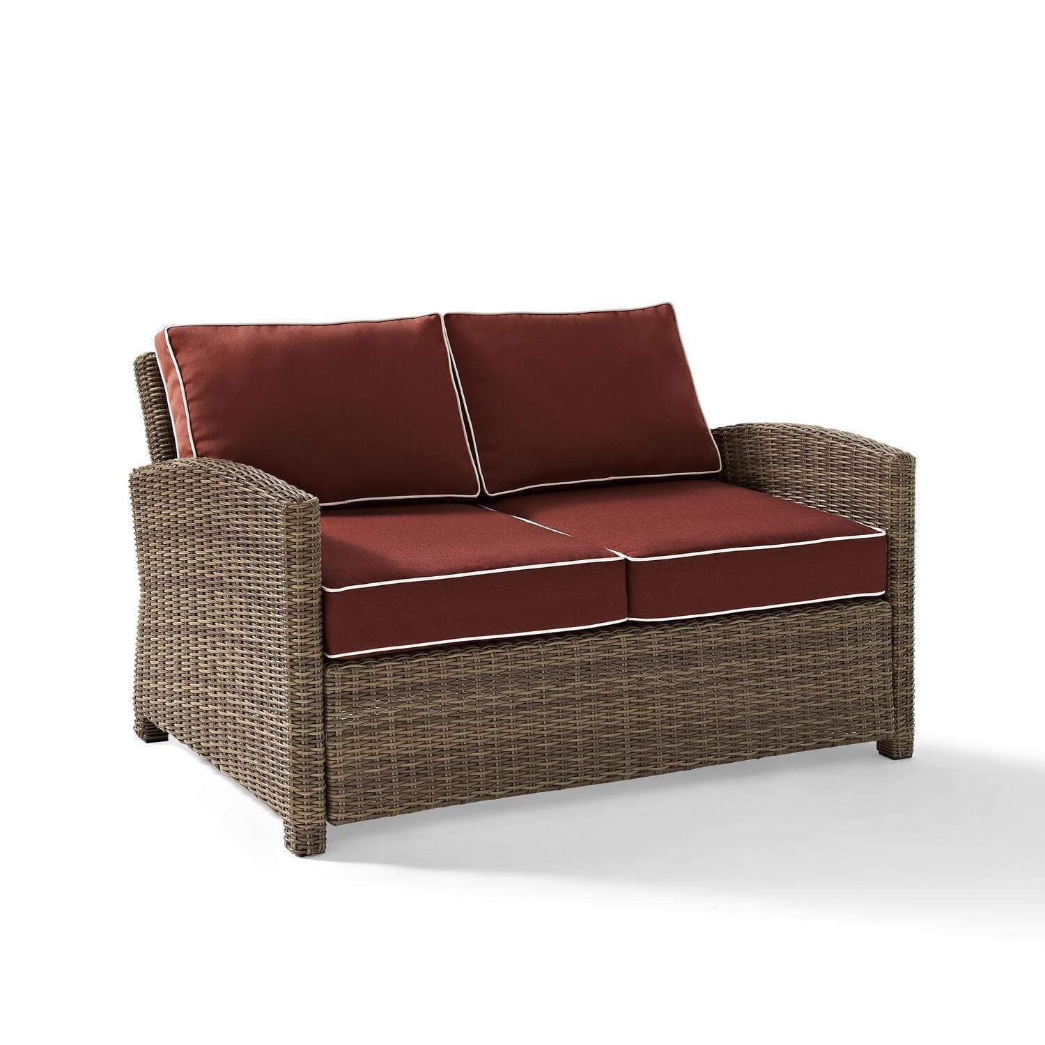 Bradenton Sangria Red Wicker Two-Seat Outdoor Loveseat