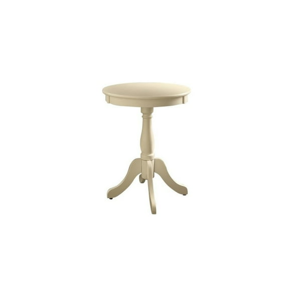 Side Table - White Living Room Accent Table - Round Top & Turned Base - 18" x 18" x 22"