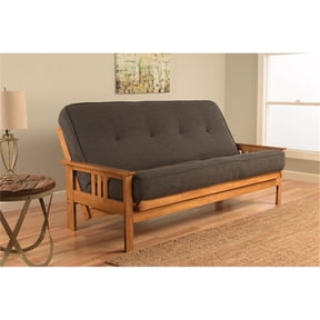 Futon Frame Sofa Bed Adjustable Design Wooden Construction Living Room - Espresso Suede Peat