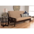 thumbnail image 1 of Futon Frame Sofa Bed Adjustable Design Wooden Construction Living Room - Espresso Suede Peat, 1 of 1