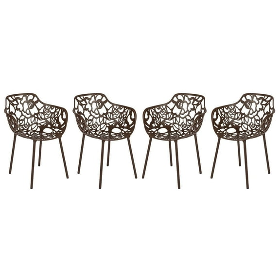 Retro Aluminum Chair Set of 4 - Modern Renaissance Design - Indoor Outdoor Patio Furniture