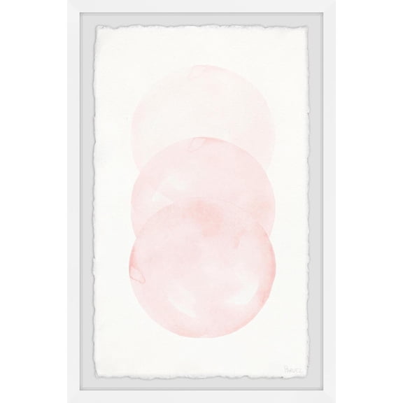 Retro Pink Circles Framed Print - Renaissance Art Wall Decor, Giclee Print, Ready to Hang Home Accent