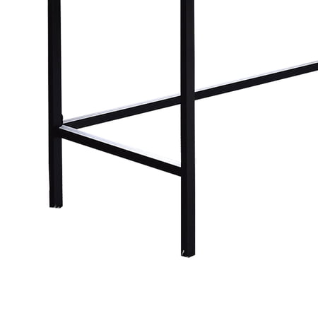 Retro Wooden Desk with Drawers - 47" Writing Table, Metal Frame, Washed WhiteBlack Finish
