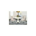 thumbnail image 1 of Modern 3-Piece Dinette Set - Round Table & 2 Cream Linen Chairs - Kitchen Dining Room Furniture, 1 of 5