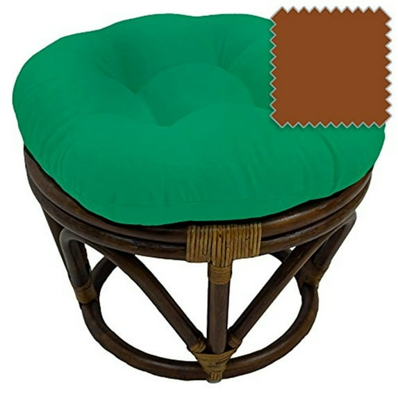Retro Footstool Ottoman - Vintage Style Cushioned Foot Rest - Living Room Accent Furniture