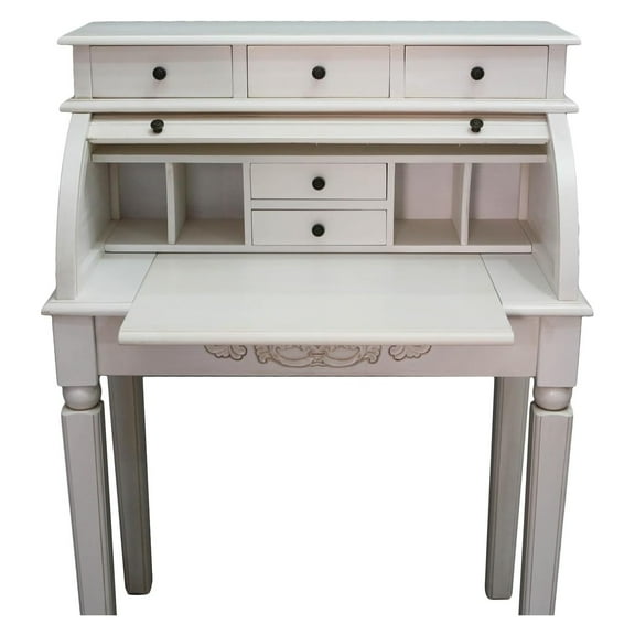 Maykoosh Rococo Radiance Carved Wood Roll Top Desk