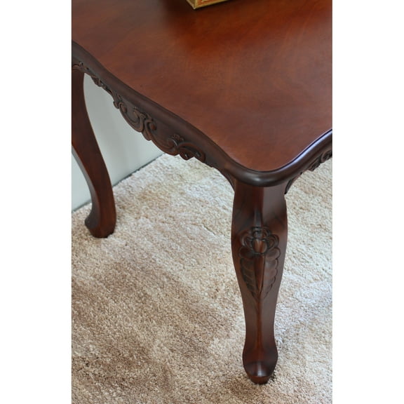Carved Wood End Table - Rococo Radiance Lamp Table - Bedroom Living Room Accent Table - 22" x 22" x 20"