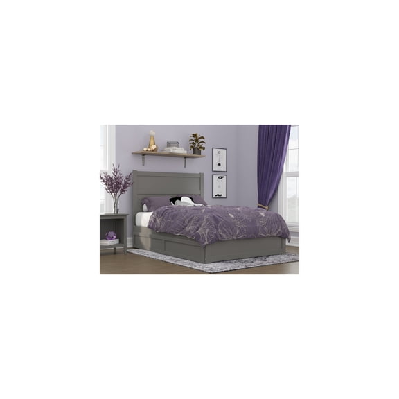 Maykoosh Rococo Radiance Full Bed with Footboard and Twin Trundle in Grey