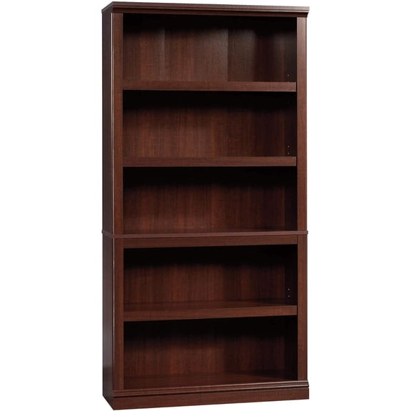 Rococo Romance Miscellaneous Storage 5 Shelf Bookcase/Book Shelf, 13.23"D x 35.28"W x 69.76"H, 3 Adjustable Shelves, Home Office Furniture - Size:2 shelves,Color:Oiled Oak