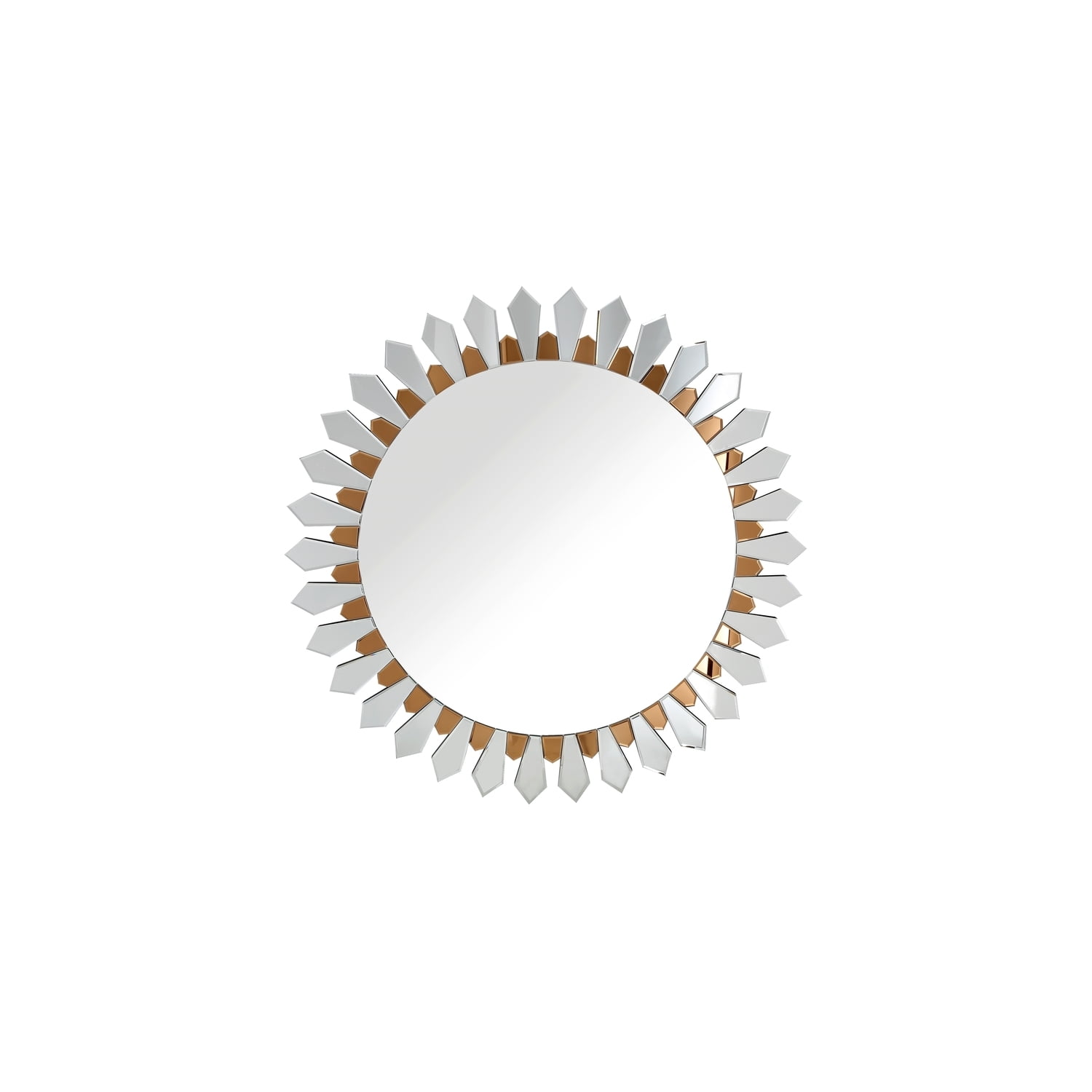 Glamorous Two-Tone Flower Petal 42.5" Wall Mirror in Bronze and Gold