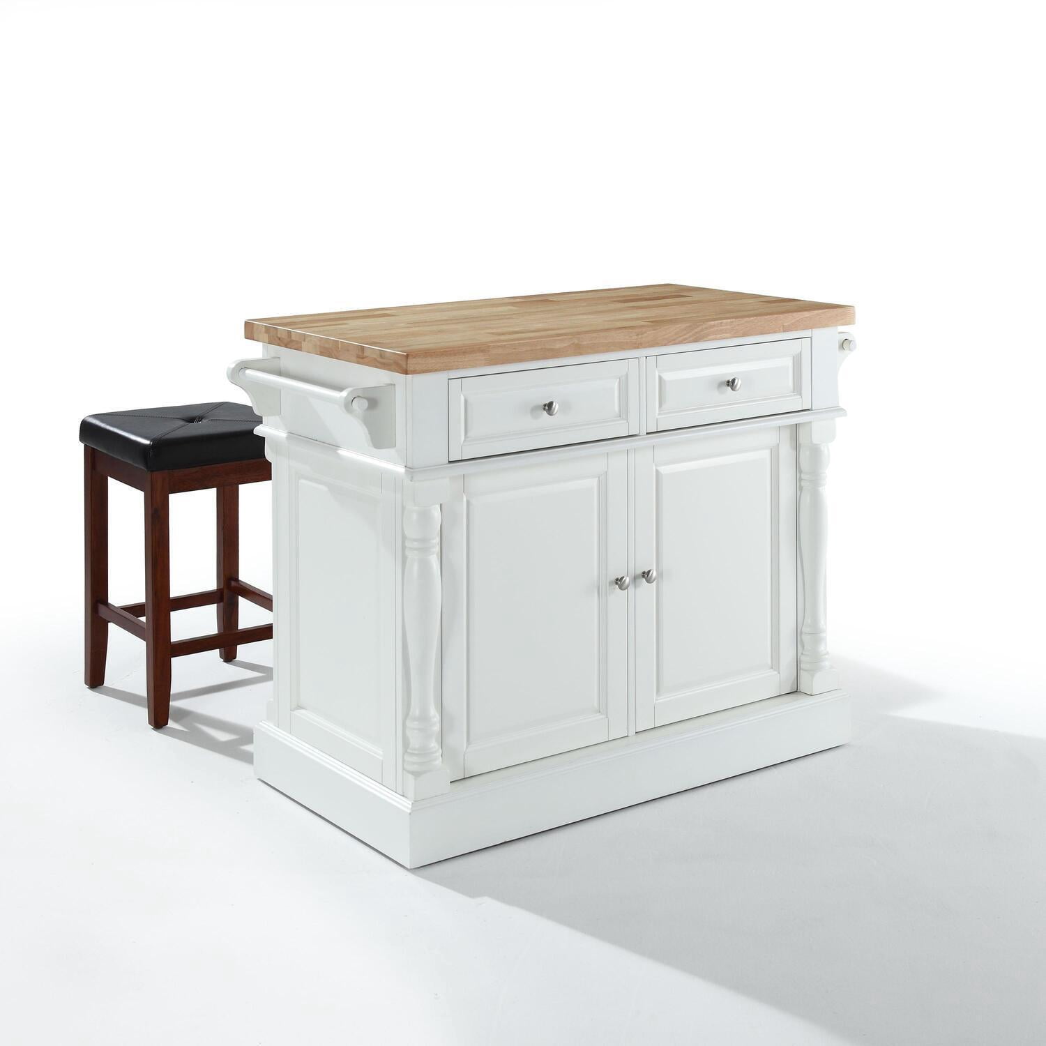 Maykoosh Rococo Romance Kitchen Island Set with Square Seat Bar Stools ...