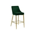 thumbnail image 1 of Rococo Romance Modern, Contemporary Velvet Upholstered Counter Stool with Polished Metal Legs and Foot Rest, Set of 2, Ideal for Bar and Pub Height Tables, 21.5"D x 17"W x 38"H, 1 of 6