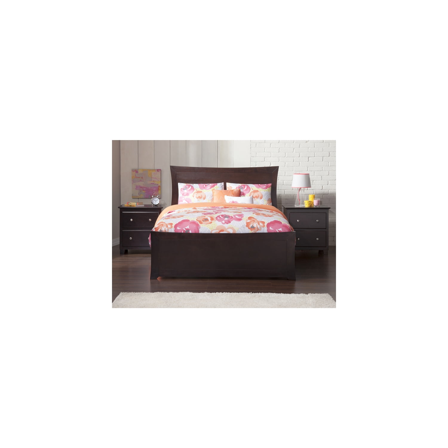 Traditional Bed - Espresso Finish - Modern Design with Footboard ...