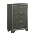 thumbnail image 1 of Tall 5 Drawer Dresser Chest - Modern Gray Bedroom Storage - Rustic Ranch Style, 1 of 5