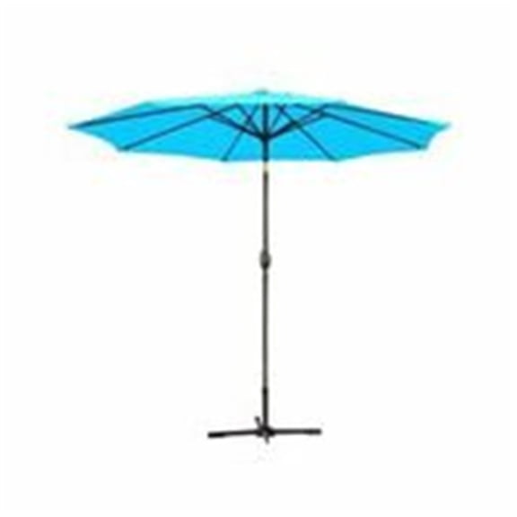 Patio Umbrella with Crank Tilt - Outdoor Market Umbrella for Deck Porch - Grey Aluminum Pole