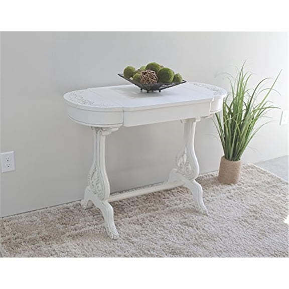 Rustic Writing Desk - Carved Wood Table with Storage - 40"L Southwestern Style Desk