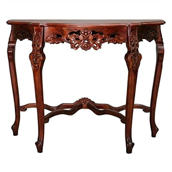 Rustic Console Table Half Moon Entryway Table Hand Carved Farmhouse Decor Living Room Accent Table