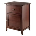thumbnail image 1 of Maykoosh Rustic Ranch Night Stand/Accent Table with Drawer and Cabinet - 18.9L x 14.96W x 25H - Dark Wood Transitional Style with Storage, 1 of 6