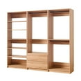 thumbnail image 1 of Maykoosh Closet System Customizible, Walk-In Wardrobe Organizer, Closet System with Hanging, Hanging Rods, Drawers, Heavy Duty-Color:Oak,Size:Model ECA 3 Closet, 1 of 6