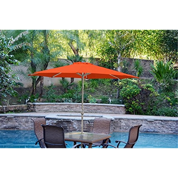 Patio Market Umbrella with Tilt & Crank - Outdoor Shade - Grey Aluminum Pole - Stylish Garden Umbrella