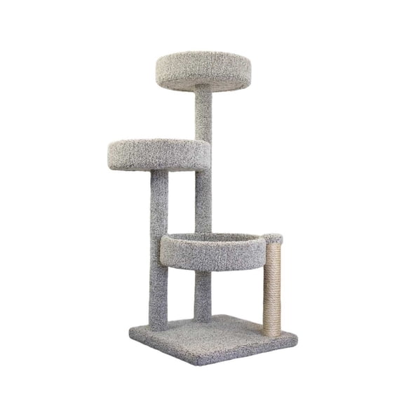 Maykoosh Rustic Recluse Large Cat Tower with Easy to Access Spacious Perches, Carpet Upholstered Cat Tree for All Cat Breeds, Multi-perch Cat Tree with Sisal Rope Scratch Post-Color:Multicolor